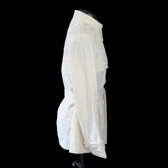 mac & jac Off-White Double-Breasted Trench Coat - Picture 4 of 8